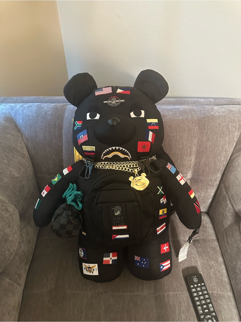 Sprayground James First Class Global Flag Moneybear DLX Backpack